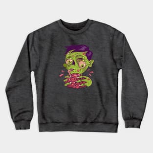 Zombie Milkshake Brain Illustration Crewneck Sweatshirt